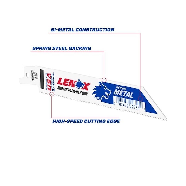 Irwin Lenox METALWOLF 6 in. Bi-Metal WAVE EDGE Reciprocating Saw Blade 18 TPI 1 blade 22751OSB618R - main